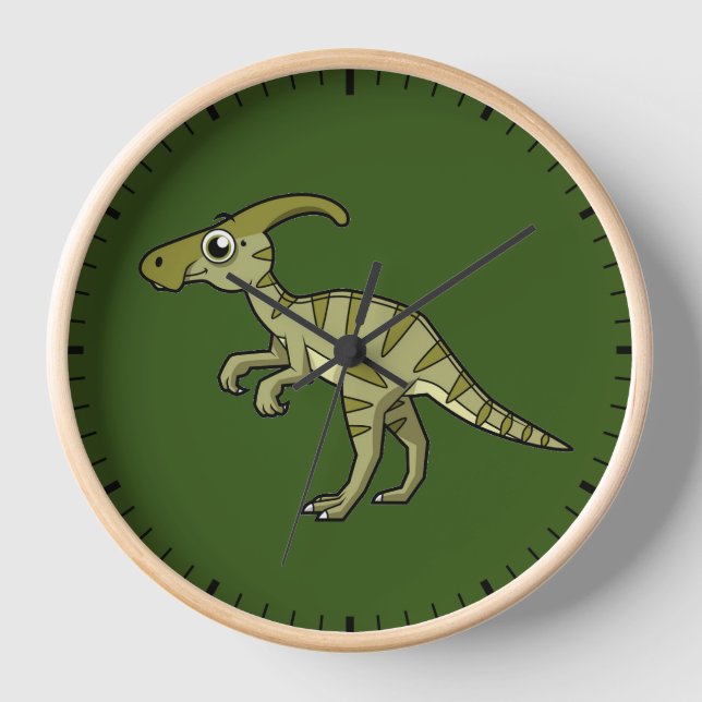 Reloj Ilustracion De Un Dinosaurio Parasaurolophus. 3 (Anverso)