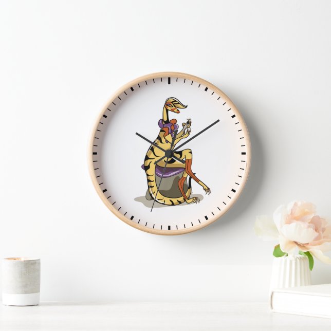 Reloj Ilustracion De Un Iguanodon Que Se Enluce Las Uñas (Hogar)