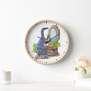 Reloj Ilustracion De Un Iguanodon Que Se Pone En El Maqu
