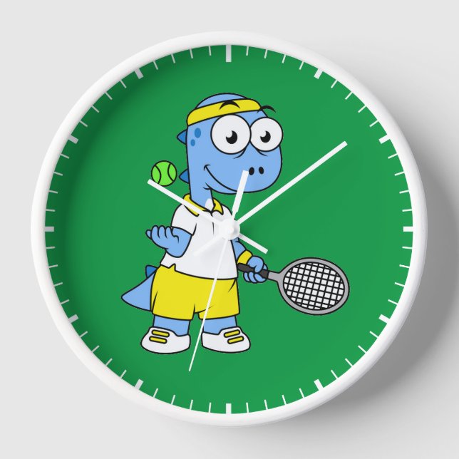 Reloj Ilustracion De Un Jugador De Tenis Rex De Tyrannos (Anverso)