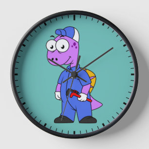 Reloj Ilustracion De Un Plomero De Spinosaurus.