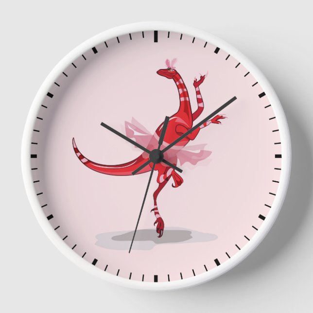 Reloj Ilustracion De Una Ballerina Bailando Raptor. (Anverso)