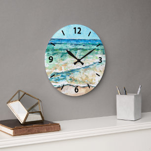 Reloj Ilustraciones costeras de la línea de la playa de
