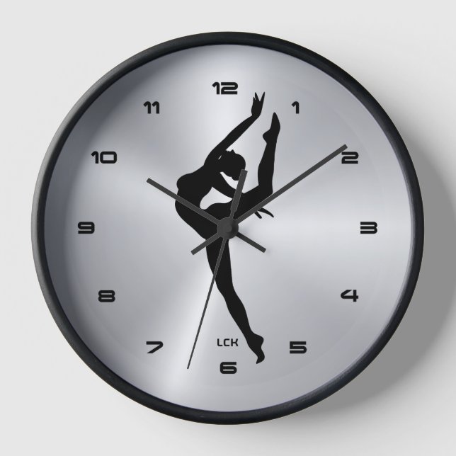 Reloj Imagen de plata metálica con bailarina Shilluette (Anverso)