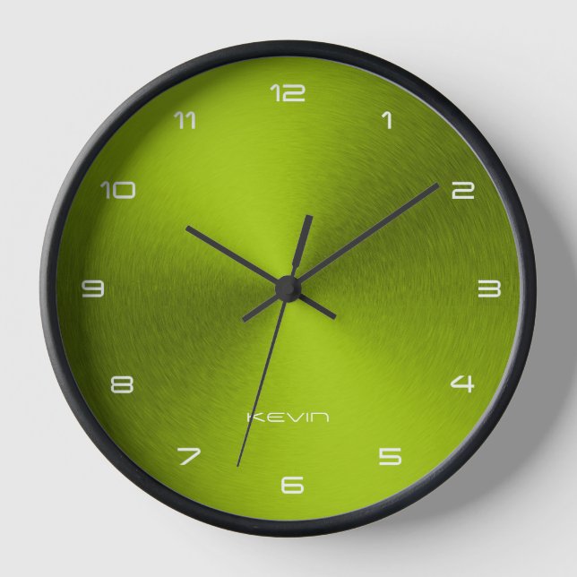 Reloj Imagen de una brillante textura metálica verde (Anverso)