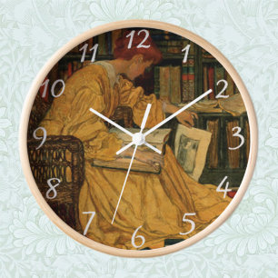 Reloj Impresión artística para amantes de libros antiguo