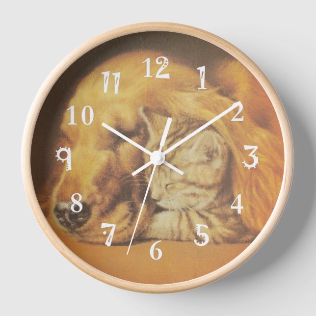 Reloj Impresión asombrosa del arte de la peluca de gatos (Anverso)