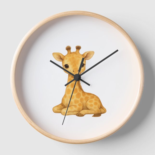 Reloj Impresión de acuarela de la jirafa del bebé - Pare (Anverso)