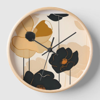 Reloj Impresión de arte floral moderno