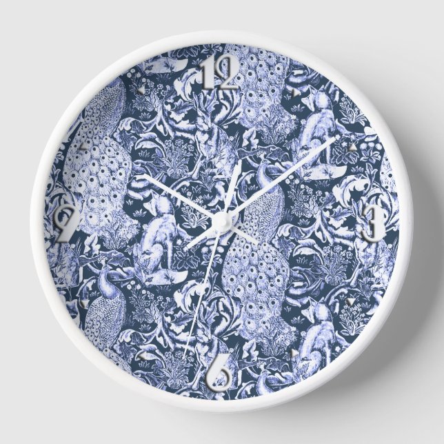 Reloj Impresión de pavo real de estilo Art Nouveau, mari (Anverso)