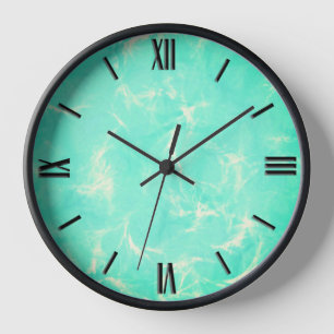Reloj Impresión de remolino de mármol en marco de aqua s