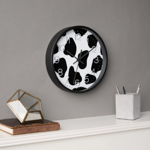 Reloj Impresión de vaca en blanco y negro