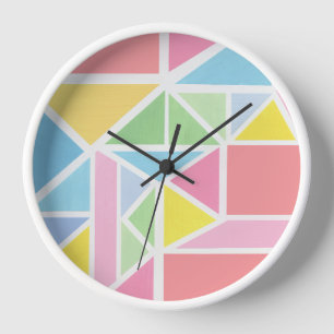 Reloj Imprimir geométrica de los pasteles de primavera