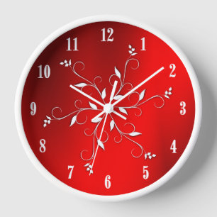 Reloj Increíble acento de números rojos blancos