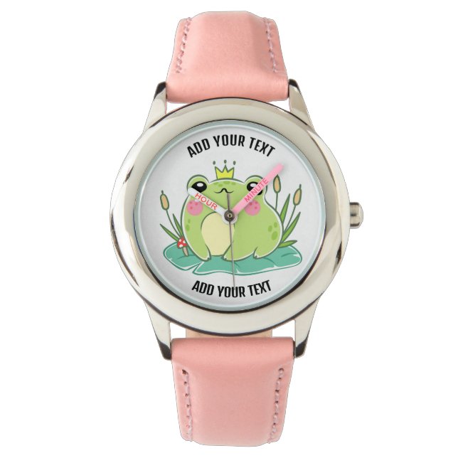 Reloj infantil de pulsera de cuero rojo y acero in (Anverso)