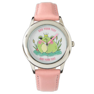 Reloj infantil de pulsera de cuero rojo y acero in