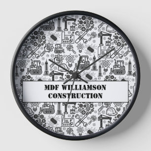 Reloj Ingeniero arquitectónico negro y blanco
