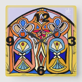 Reloj - inspirado en el vidrio manchado.