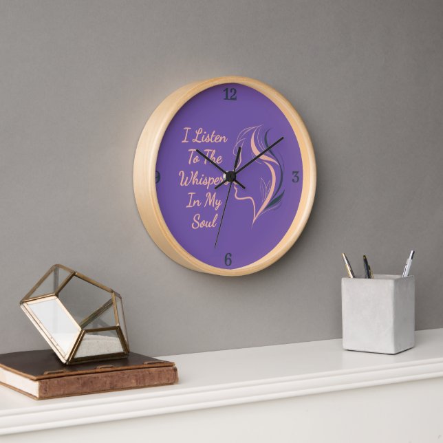 Reloj Inspirador de pared púrpura personalizado (Oficina)