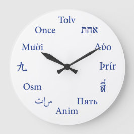 Reloj internacional de idiomas (azul)