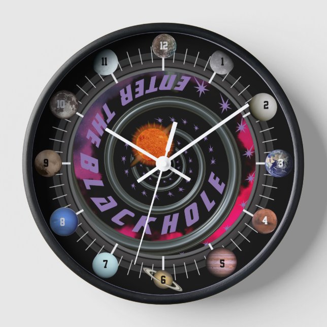 Reloj Introduzca el sistema solar del agujero negro (Anverso)