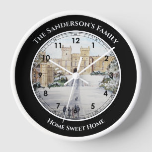Reloj Invierno en el paisaje del castillo de Windsor