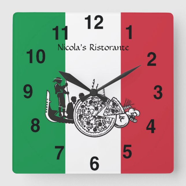 Reloj italiano de Pizzaria del restaurante (Anverso)
