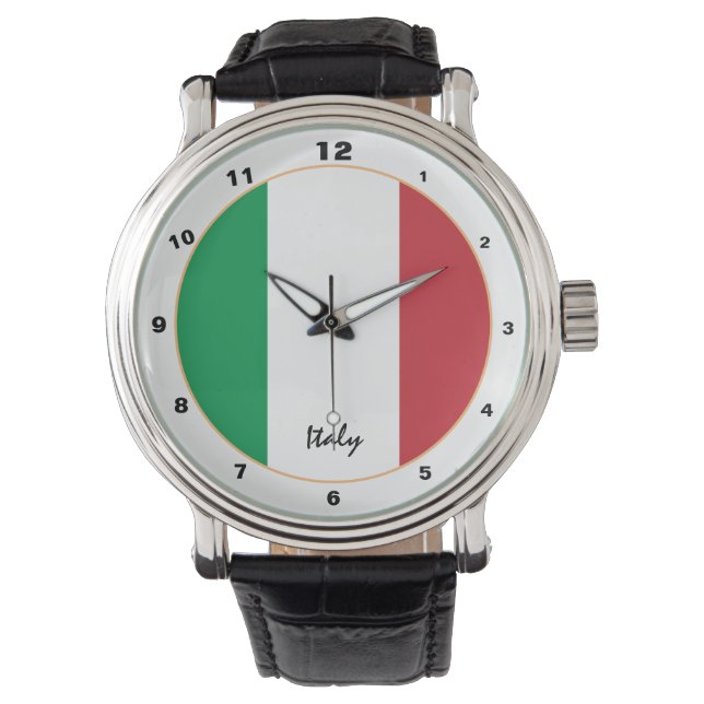 Reloj italiano, Italia, moda de bandera italiana (Anverso)