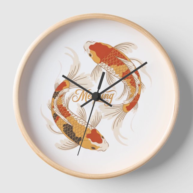 Reloj Japanese Koi Symbol of Meaning Zen Inspired Design (Anverso)