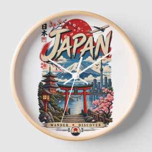 Reloj Japón Viajes   Monte Fuji Vintage Japonés