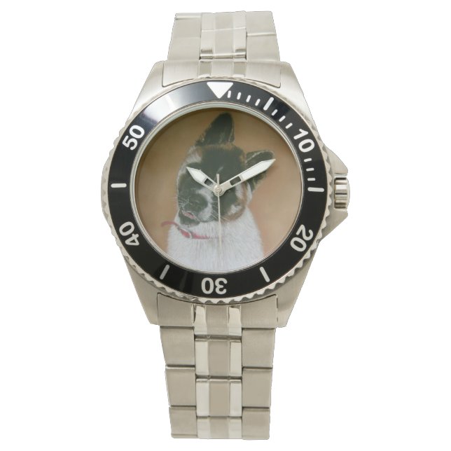 Reloj japonés/americano de cachorro lindo con cach (Anverso)
