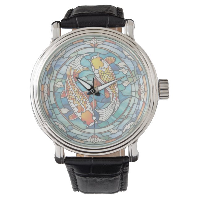 Reloj japonés de pescado asain japonés de vidrio m (Anverso)