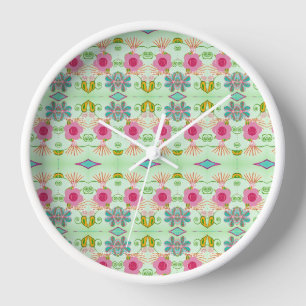 Reloj Jardín Ecléctico Encantador: Diversa Belleza Flora