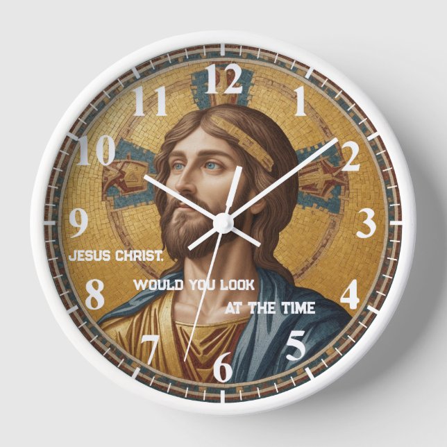Reloj Jesucristo, ¿podrías ver el oro azul del tiempo? (Anverso)