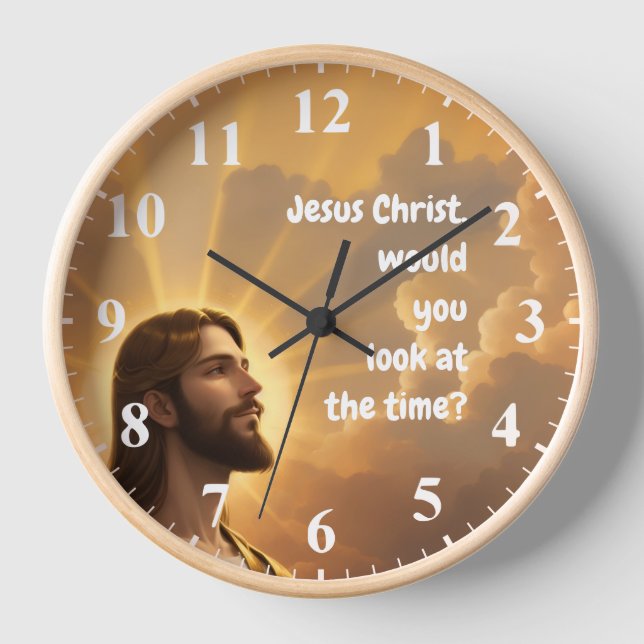 Reloj Jesucristo, ¿podrías ver el tiempo divertido? (Anverso)