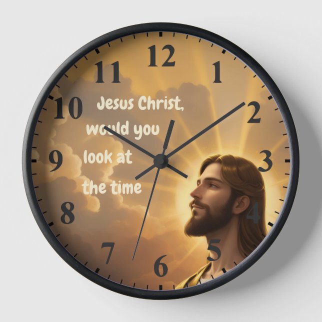 Reloj Jesucristo, ¿podrías ver el tiempo humorístico? (Anverso)
