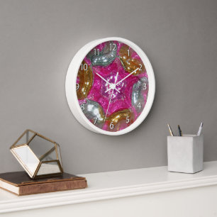 Reloj Joya de cristal del rosa del chicle del arte -