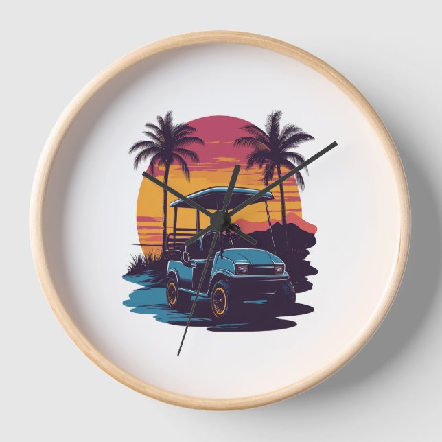 Reloj Juego de cosechas de palm Trees de golf Sunset Vin (Anverso)