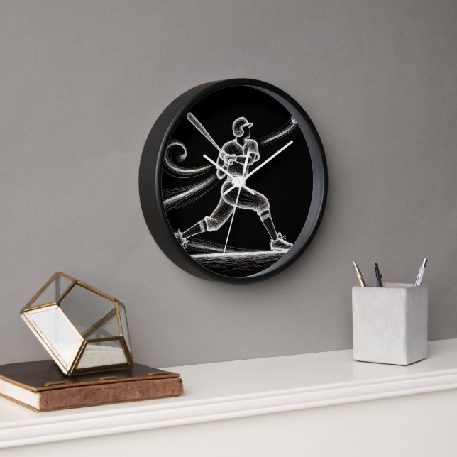 Reloj Jugador de béisbol de neón  (Oficina)