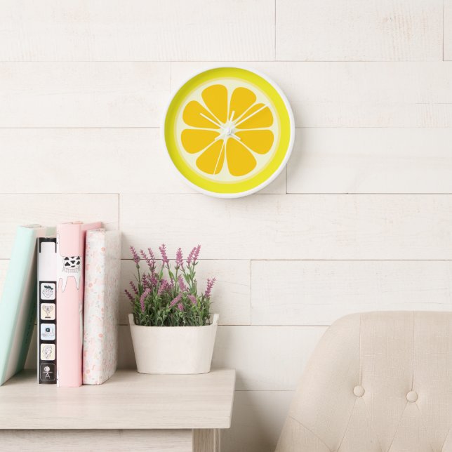 Reloj Juicy Citrus Lemon Tropical Fruit Kitchen (Sala de lectura)