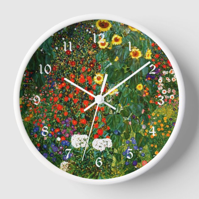 Reloj Klimt - Jardín de flores (Anverso)