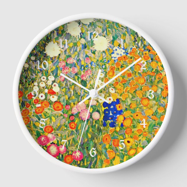 Reloj Klimt - Jardín de flores 1907 (Anverso)