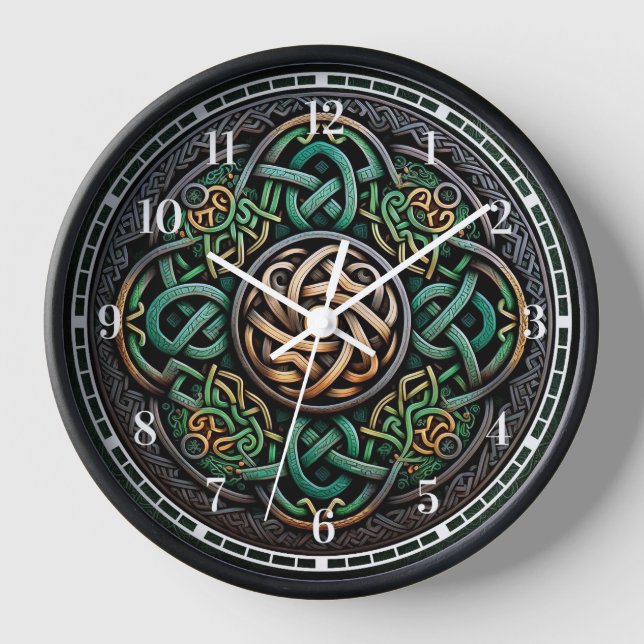 Reloj Knot Celtic Green Gold Knotwork (Anverso)