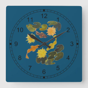 Reloj - Koi entre las almohadillas Lily