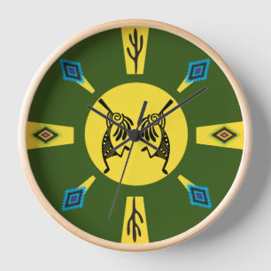 Reloj Kokopelli Sun Southwestern estadounidense nativo