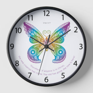 Reloj La Biblia Mariposa Verse Nuevo Comienzo 2 Cor. 5.1