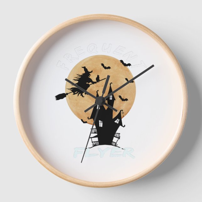 Reloj La camiseta de Halloween de la bruja de viajero fr (Anverso)