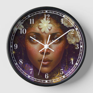 Reloj La diosa negra afroamericana reina fantasía arte C