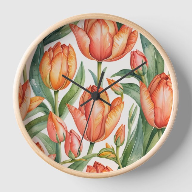 Reloj La floreciente elegancia de los tulipanes (Anverso)