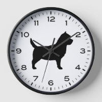 La silueta de Cairn Terrier con números y minutos